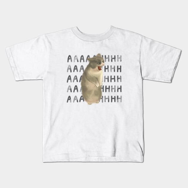 Screaming cat meme Kids T-Shirt by ballooonfish